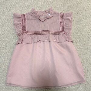 BB Dakota pink Swiss dot blouse